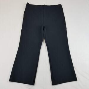 Spanx Pants Womens 1X Black Ponte Cropped Straight Leg Pull On Pockets 20386R